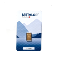 Metalor 1 gram 999.9 Gold Investment Bar